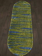 Ковер длинноворсовый зеленый SHAGGY ULTRA s608 GREEN-BLUE Овал