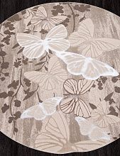 Ковер с бабочками TEMPO 0156LA POLY IVORY / POLY IVORY Круг