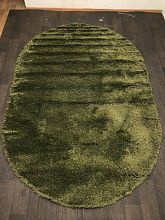 Ковер длинноворсовый зеленый SHAGGY ULTRA s600 GREEN 2 Овал
