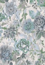 Тонкий ковер из вискозы и хлопка с цветами ROYAL PALACE 2020 R 17006 6767